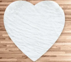 TAPPETO RABBIT CUORE 76X88CM ECOPELLICCIA BIANCO: vendita online TAPPETO RABBIT CUORE 76X88CM ECOPELLICCIA BIANCO in offerta
