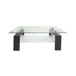 TAVOLINO CM 110X60 H. 40 LARICE NERO E VETRO: vendita online TAVOLINO CM 110X60 H. 40 LARICE NERO E VETRO in offerta