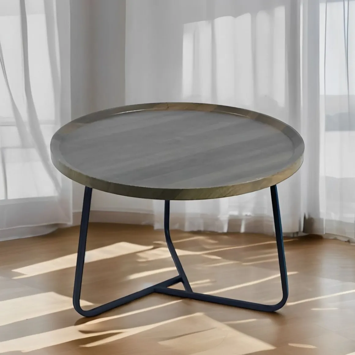 TAVOLINO DIAM. CM 70 H.47 METALLO E MDF in vendita online