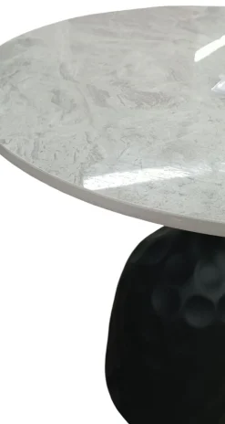 TAVOLINO DIAM. CM 50 H.54 METALLO E PIANO IN CERAMICA EFFETTO MARMO in vendita online