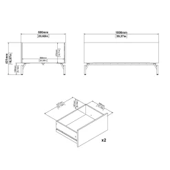 TAVOLINO MOD. BERGEN CM 100X60 H. 43,1 CATANIA ELCHE E BLACK : vendita online TAVOLINO MOD. BERGEN CM 100X60 H. 43,1 CATANIA ELCHE E BLACK in offerta