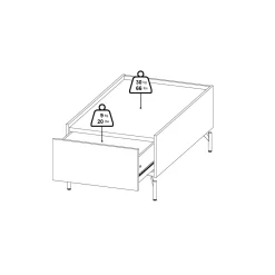 TAVOLINO MOD. BERGEN CM 100X60 H. 43,1 CATANIA ELCHE E BLACK : vendita online TAVOLINO MOD. BERGEN CM 100X60 H. 43,1 CATANIA ELCHE E BLACK in offerta