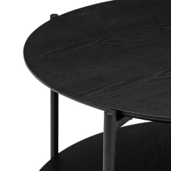 TAVOLINO MOD. KEMI DIAM. CM 63.2 H.52 IN METALLO E MDF NERO in vendita online