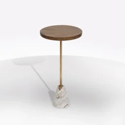 TAVOLINO MOD. NEITH DIAM. CM 35.5 H. 69.5 METALLO/MARMO/LEGNO in vendita online