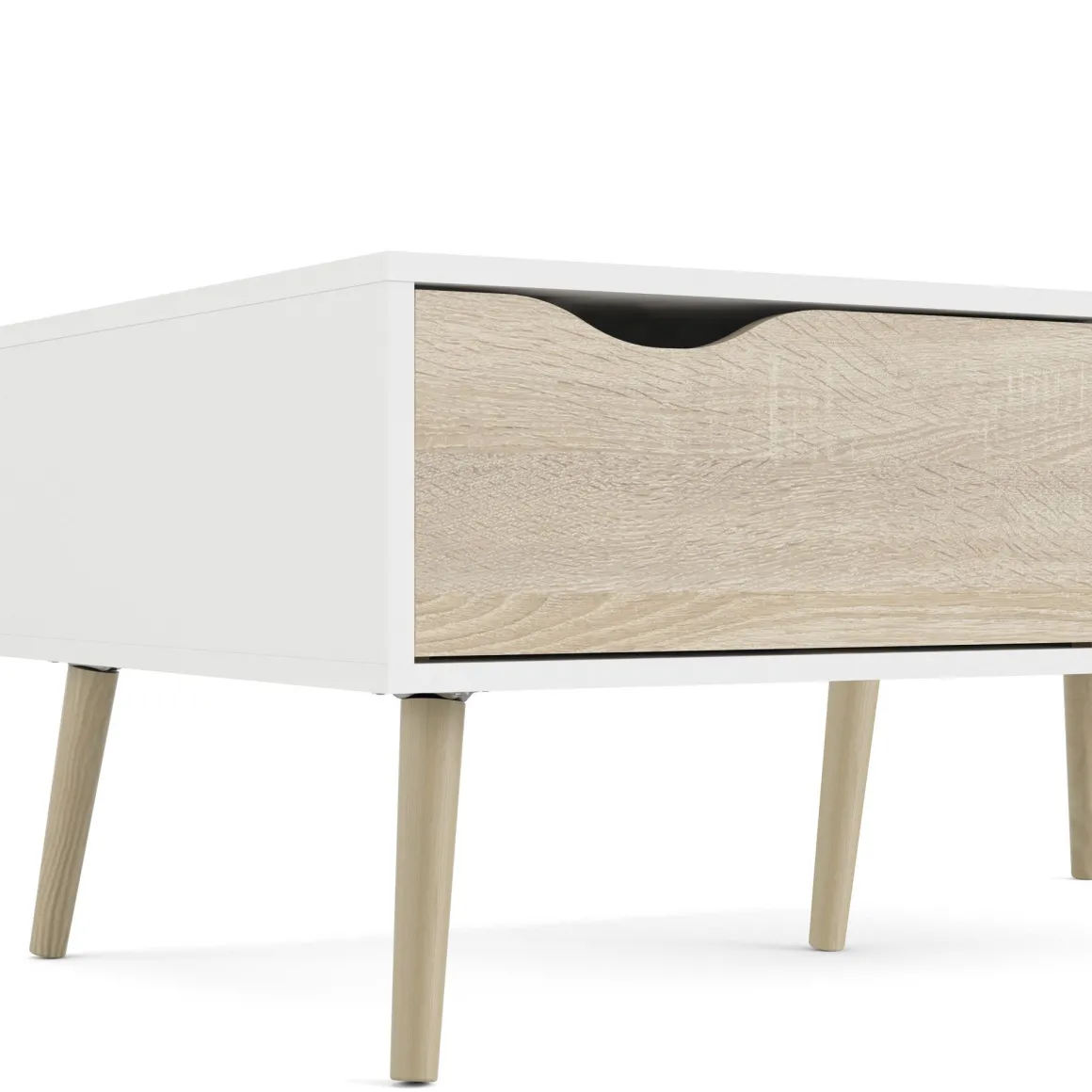 TAVOLINO MOD. OSLO CM 98,7X60,2 H. 43,3 BIANCO OPACO E OAK: vendita online TAVOLINO MOD. OSLO CM 98,7X60,2 H. 43,3 BIANCO OPACO E OAK in offerta