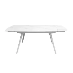 TAVOLO ALL. CHIC ROUND CM 140 METALLO BIANCO E VETRO EFFETTO MARMO BIANCO: vendita online TAVOLO ALL. CHIC ROUND CM 140 METALLO BIANCO E VETRO EFFETTO MARMO BIANCO in offerta