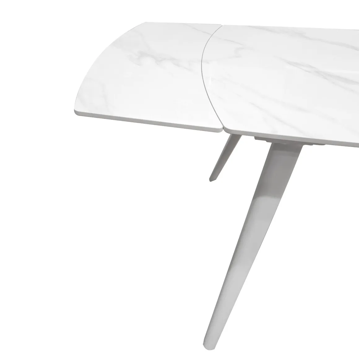 TAVOLO ALL. CHIC ROUND CM 140 METALLO BIANCO E VETRO EFFETTO MARMO BIANCO: vendita online TAVOLO ALL. CHIC ROUND CM 140 METALLO BIANCO E VETRO EFFETTO MARMO BIANCO in offerta