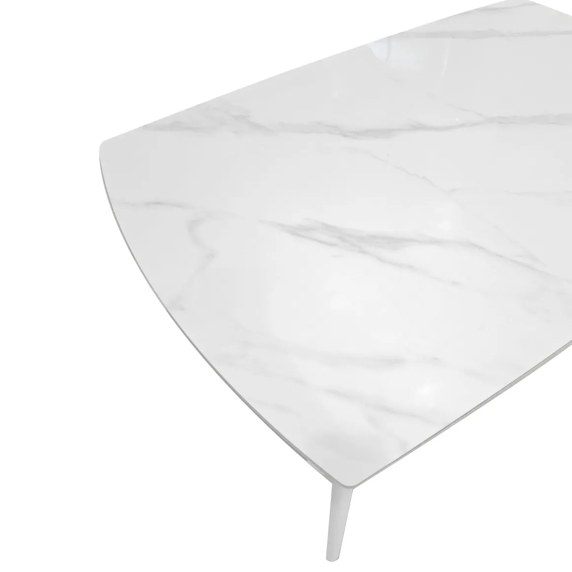 TAVOLO ALL. CHIC ROUND CM 140 METALLO BIANCO E VETRO EFFETTO MARMO BIANCO: vendita online TAVOLO ALL. CHIC ROUND CM 140 METALLO BIANCO E VETRO EFFETTO MARMO BIANCO in offerta