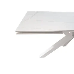 TAVOLO ALL. CM 160X90 METALLO BIANCO E VETRO EFFETTO MARMO: vendita online TAVOLO ALL. CM 160X90 METALLO BIANCO E VETRO EFFETTO MARMO in offerta