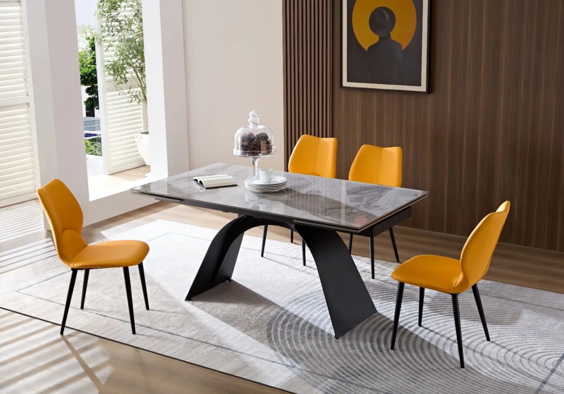TAVOLO ALL. CM 160X90 METALLO NERO E PIANO EFFETTO MARMO GRIGIO : vendita online TAVOLO ALL. CM 160X90 METALLO NERO E PIANO EFFETTO MARMO GRIGIO in offerta