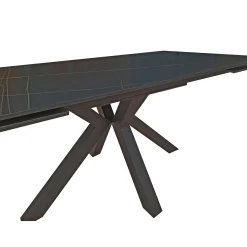 TAVOLO ALL. CM 160X90 METALLO NERO E VETRO EFFETTO MARMO : vendita online TAVOLO ALL. CM 160X90 METALLO NERO E VETRO EFFETTO MARMO in offerta