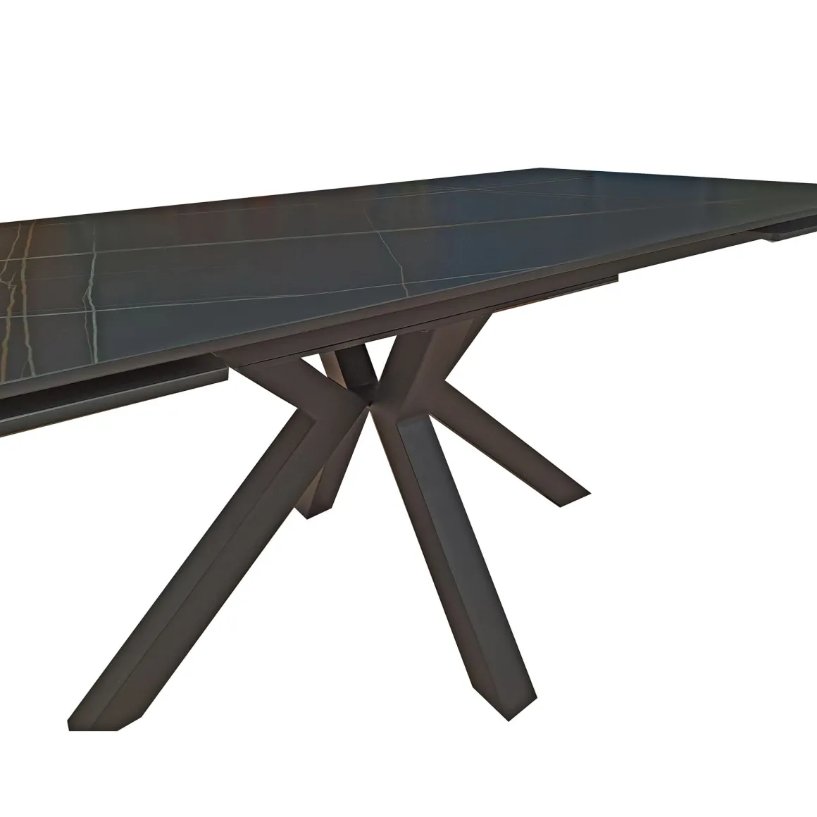 TAVOLO ALL. CM 160X90 METALLO NERO E VETRO EFFETTO MARMO : vendita online TAVOLO ALL. CM 160X90 METALLO NERO E VETRO EFFETTO MARMO in offerta