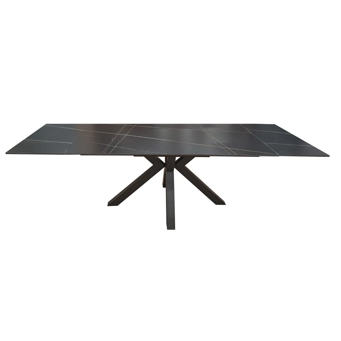 TAVOLO ALL. CM 160X90 METALLO NERO E VETRO EFFETTO MARMO : vendita online TAVOLO ALL. CM 160X90 METALLO NERO E VETRO EFFETTO MARMO in offerta