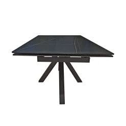 TAVOLO ALL. CM 160X90 METALLO NERO E VETRO EFFETTO MARMO : vendita online TAVOLO ALL. CM 160X90 METALLO NERO E VETRO EFFETTO MARMO in offerta