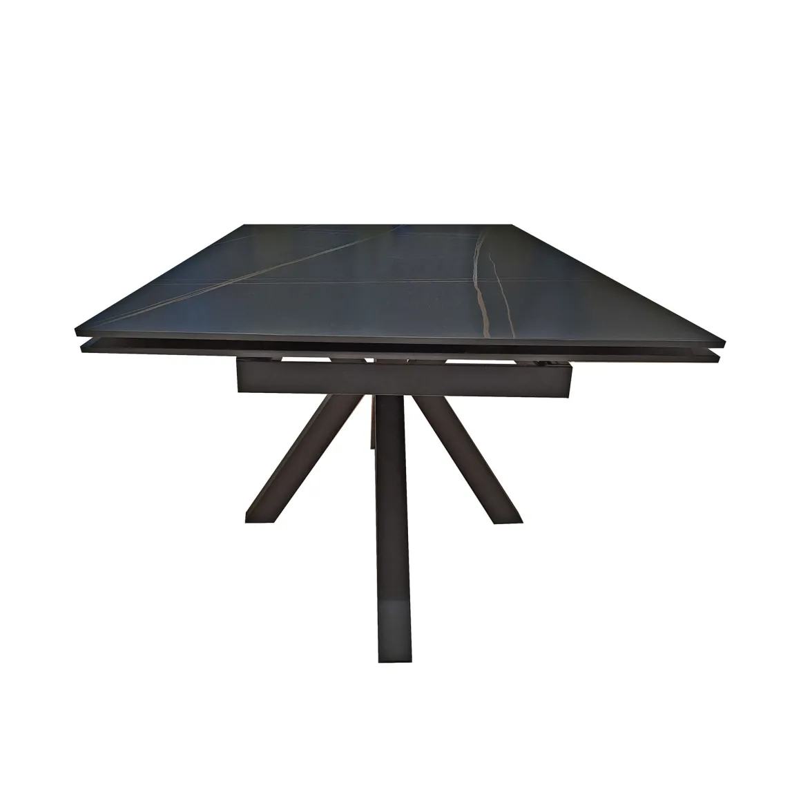 TAVOLO ALL. CM 160X90 METALLO NERO E VETRO EFFETTO MARMO : vendita online TAVOLO ALL. CM 160X90 METALLO NERO E VETRO EFFETTO MARMO in offerta