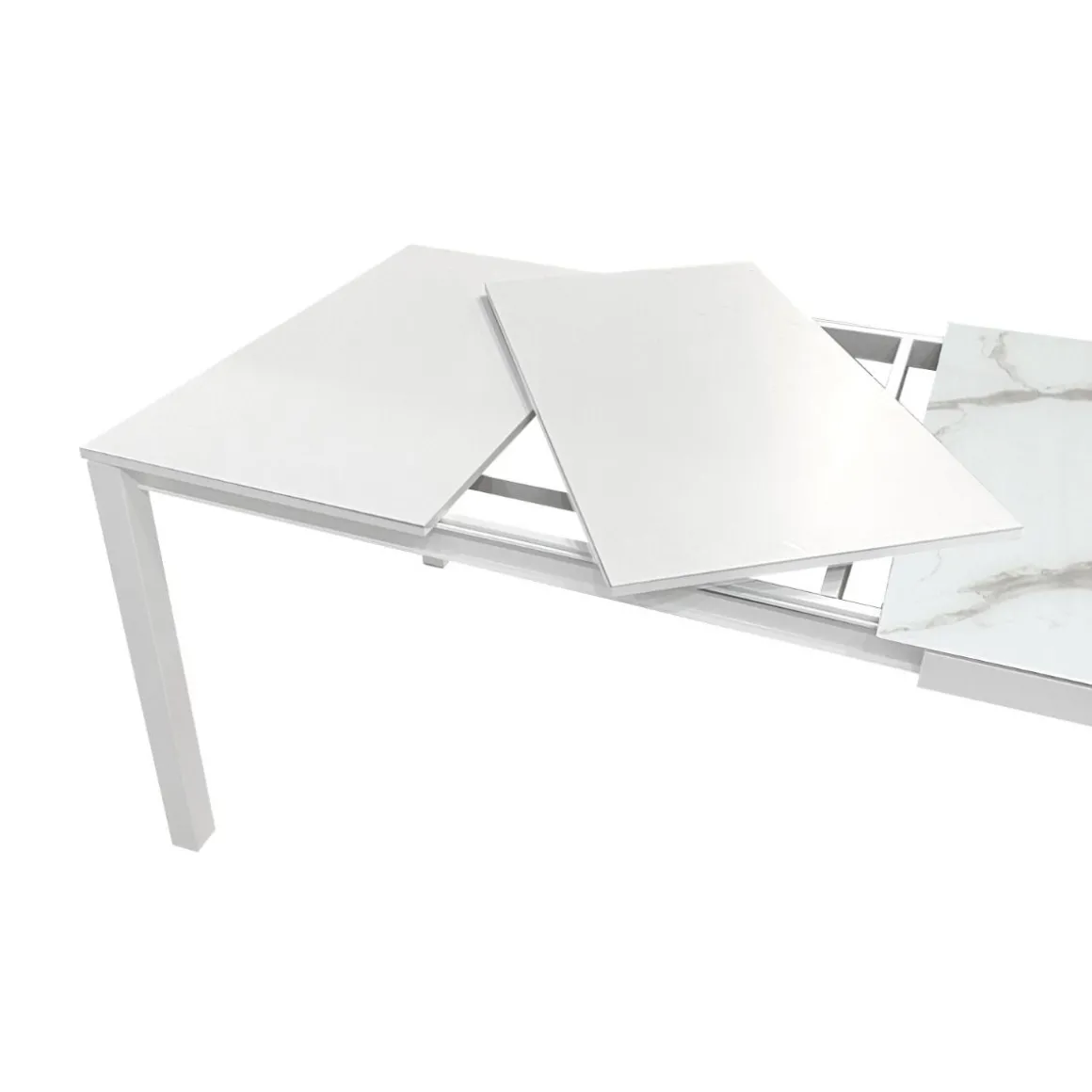 TAVOLO ALL. 160X90 BIANCO E VETRO EFFETTO PIETRA: vendita online TAVOLO ALL. 160X90 BIANCO E VETRO EFFETTO PIETRA in offerta