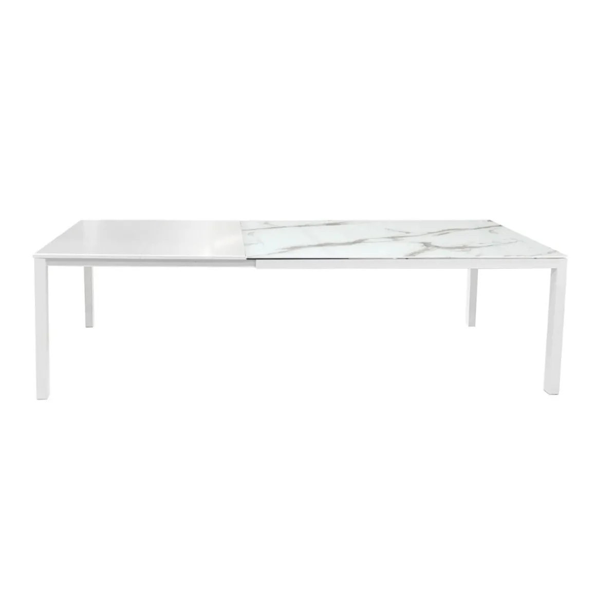 TAVOLO ALL. 160X90 BIANCO E VETRO EFFETTO PIETRA: vendita online TAVOLO ALL. 160X90 BIANCO E VETRO EFFETTO PIETRA in offerta