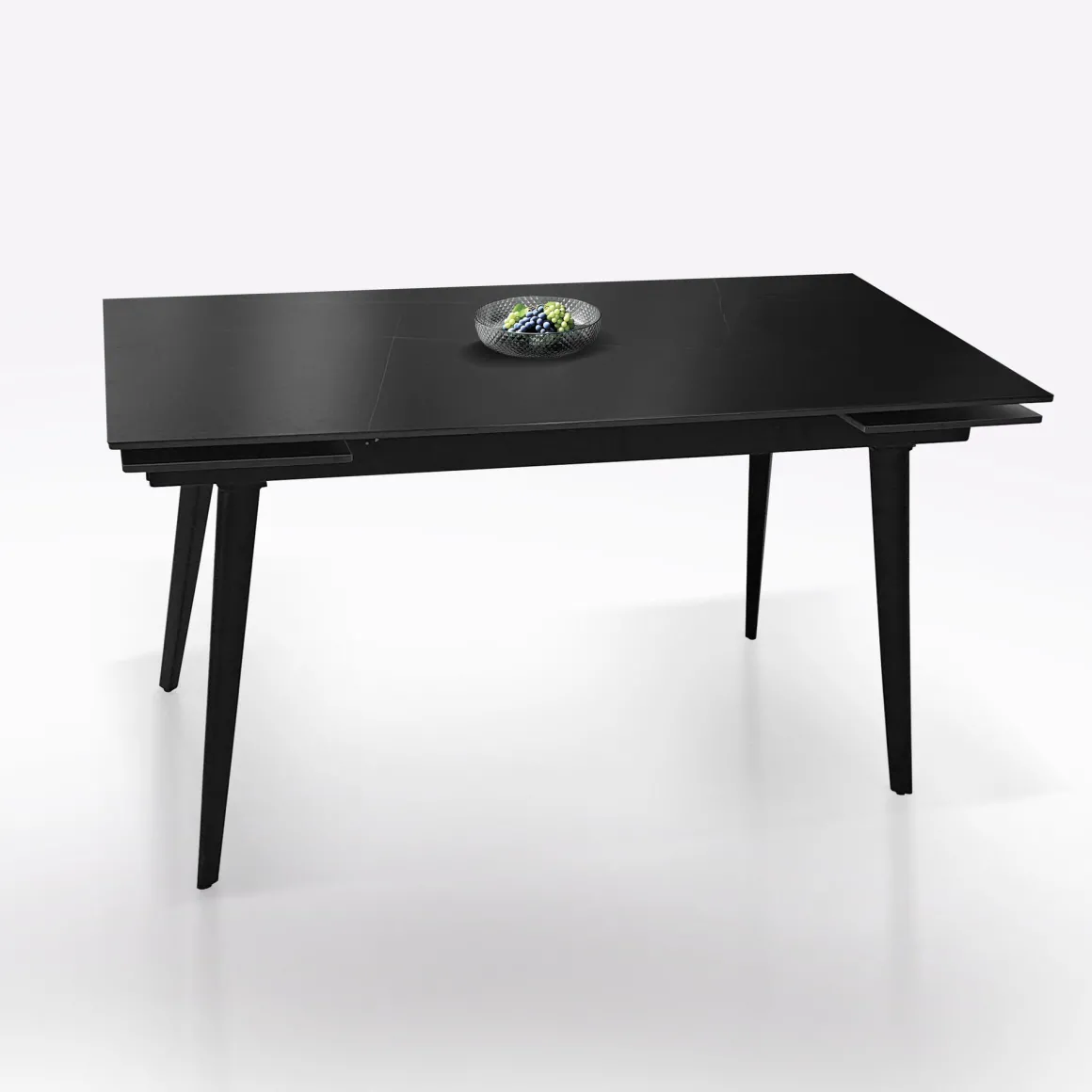 TAVOLO ALL. 140X80 NERO E VETRO EFFETTO MARMO SATINATO: vendita online TAVOLO ALL. 140X80 NERO E VETRO EFFETTO MARMO SATINATO in offerta