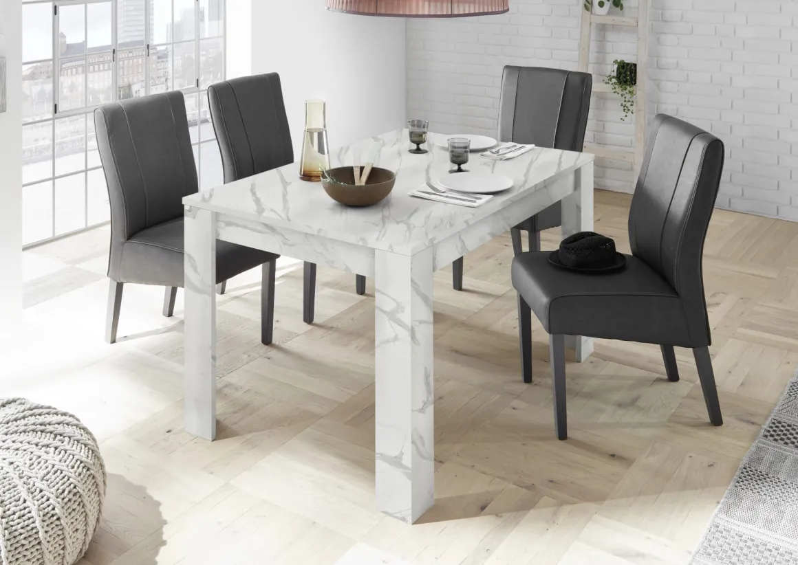 TAVOLO CARRARA ALL. 137X90 EFFETTO MARMO BIANCO: vendita online TAVOLO CARRARA ALL. 137X90 EFFETTO MARMO BIANCO in offerta