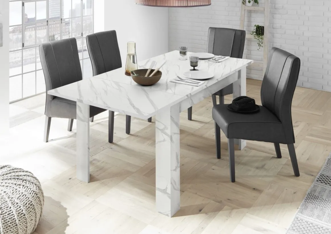 TAVOLO CARRARA ALL. 137X90 EFFETTO MARMO BIANCO: vendita online TAVOLO CARRARA ALL. 137X90 EFFETTO MARMO BIANCO in offerta
