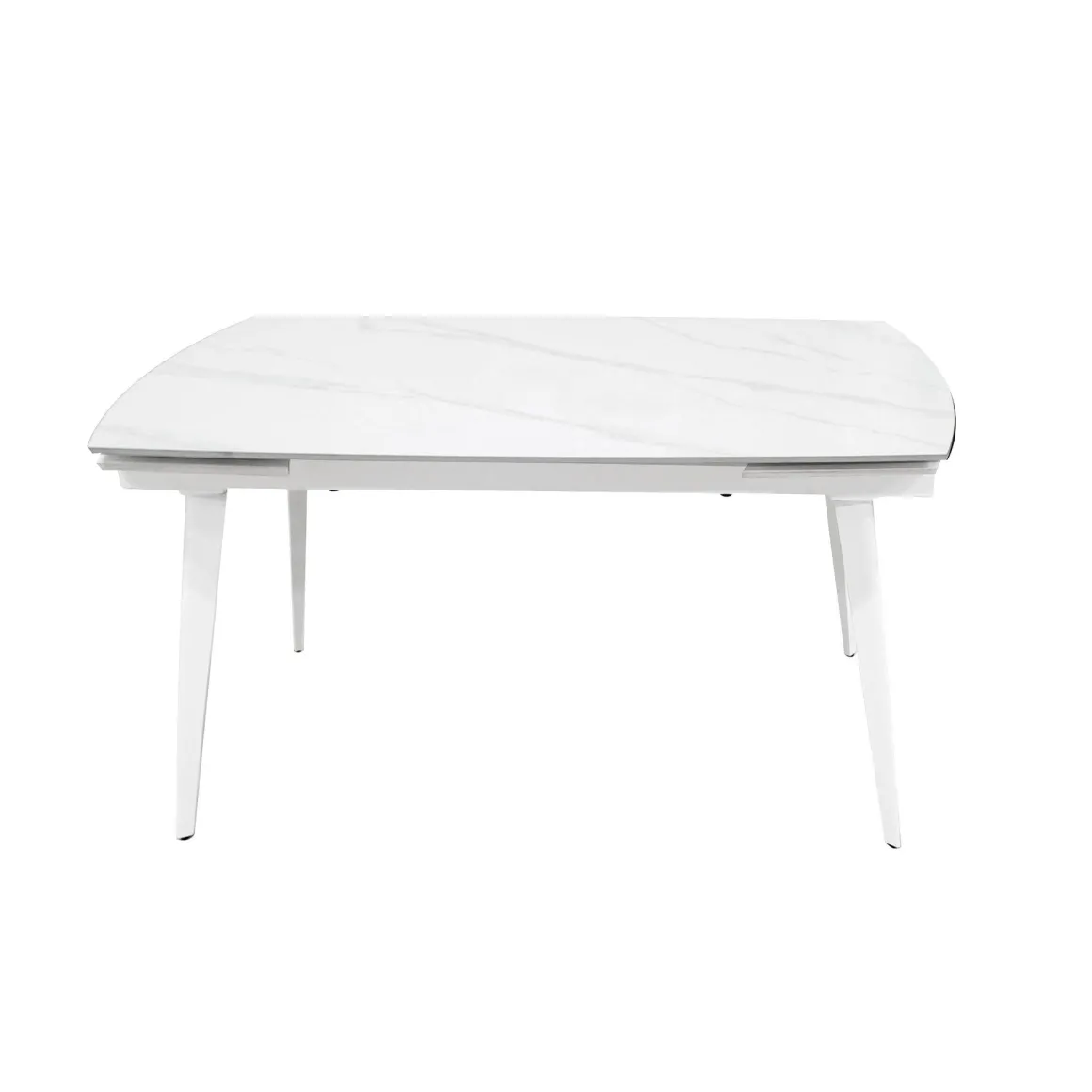 TAVOLO CM 140X80 ALL. METALLO BIANCO E VETRO EFFETTO MARMO: vendita online TAVOLO CM 140X80 ALL. METALLO BIANCO E VETRO EFFETTO MARMO in offerta