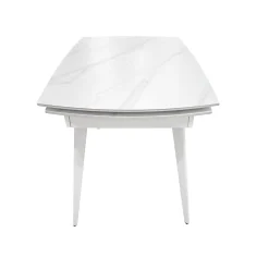 TAVOLO CM 140X80 ALL. METALLO BIANCO E VETRO EFFETTO MARMO: vendita online TAVOLO CM 140X80 ALL. METALLO BIANCO E VETRO EFFETTO MARMO in offerta