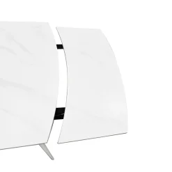 TAVOLO CM 140X80 ALL. METALLO BIANCO E VETRO EFFETTO MARMO: vendita online TAVOLO CM 140X80 ALL. METALLO BIANCO E VETRO EFFETTO MARMO in offerta