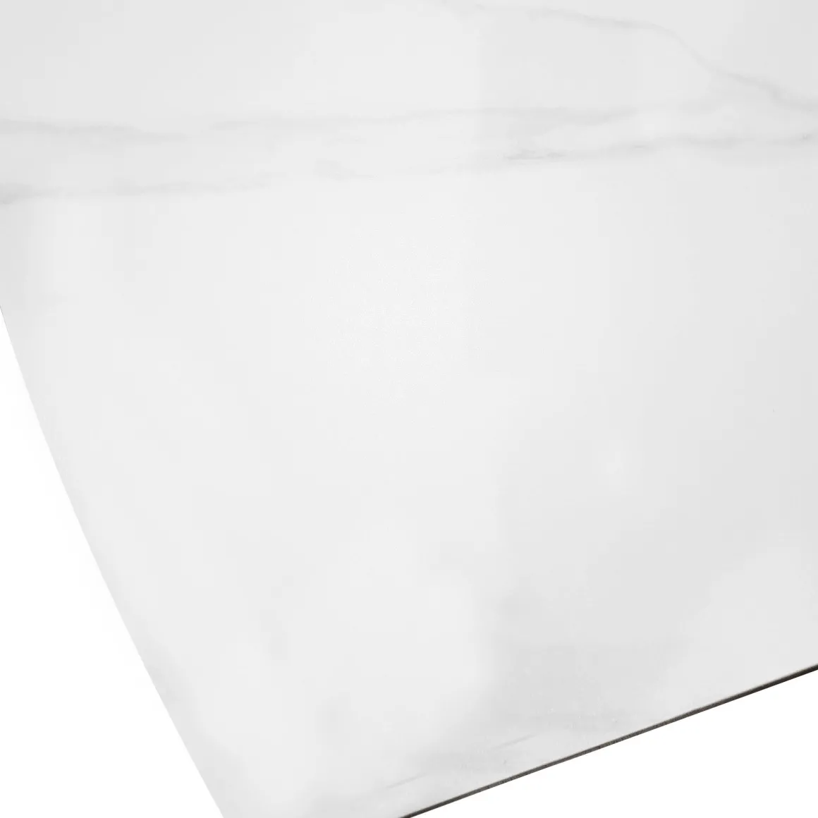 TAVOLO CM 140X80 ALL. METALLO BIANCO E VETRO EFFETTO MARMO: vendita online TAVOLO CM 140X80 ALL. METALLO BIANCO E VETRO EFFETTO MARMO in offerta