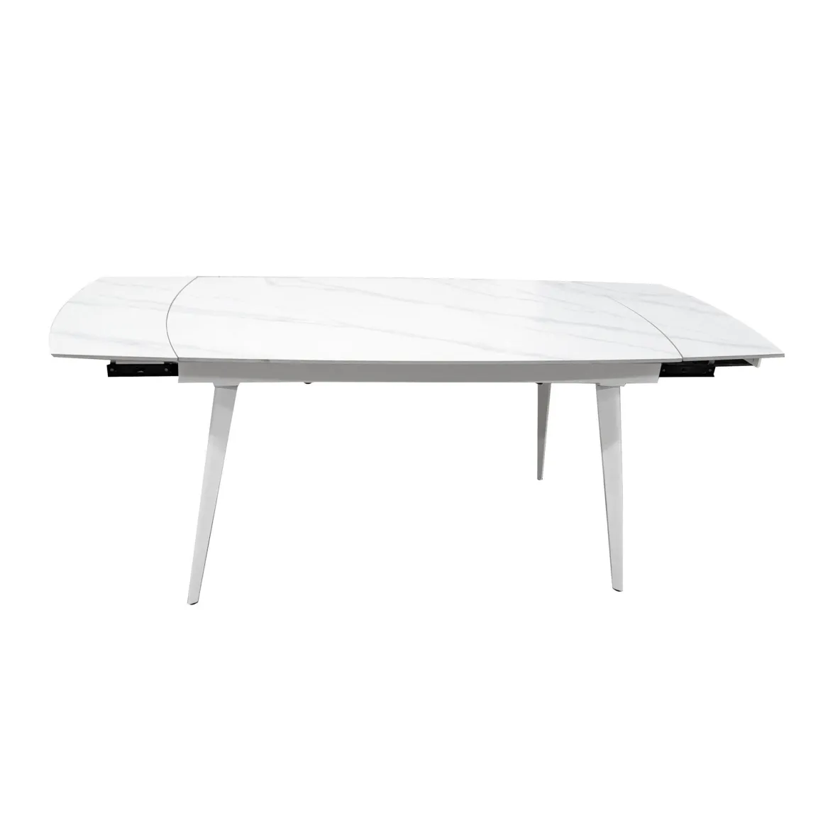 TAVOLO CM 140X80 ALL. METALLO BIANCO E VETRO EFFETTO MARMO: vendita online TAVOLO CM 140X80 ALL. METALLO BIANCO E VETRO EFFETTO MARMO in offerta