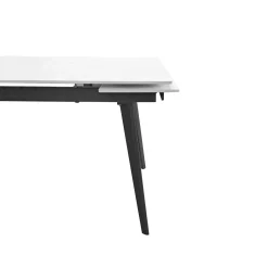 TAVOLO CM 140X80 ALL. METALLO NERO E VETRO EFFETTO MARMO: vendita online TAVOLO CM 140X80 ALL. METALLO NERO E VETRO EFFETTO MARMO in offerta