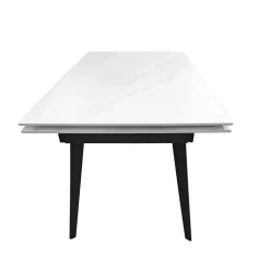 TAVOLO CM 140X80 ALL. METALLO NERO E VETRO EFFETTO MARMO: vendita online TAVOLO CM 140X80 ALL. METALLO NERO E VETRO EFFETTO MARMO in offerta