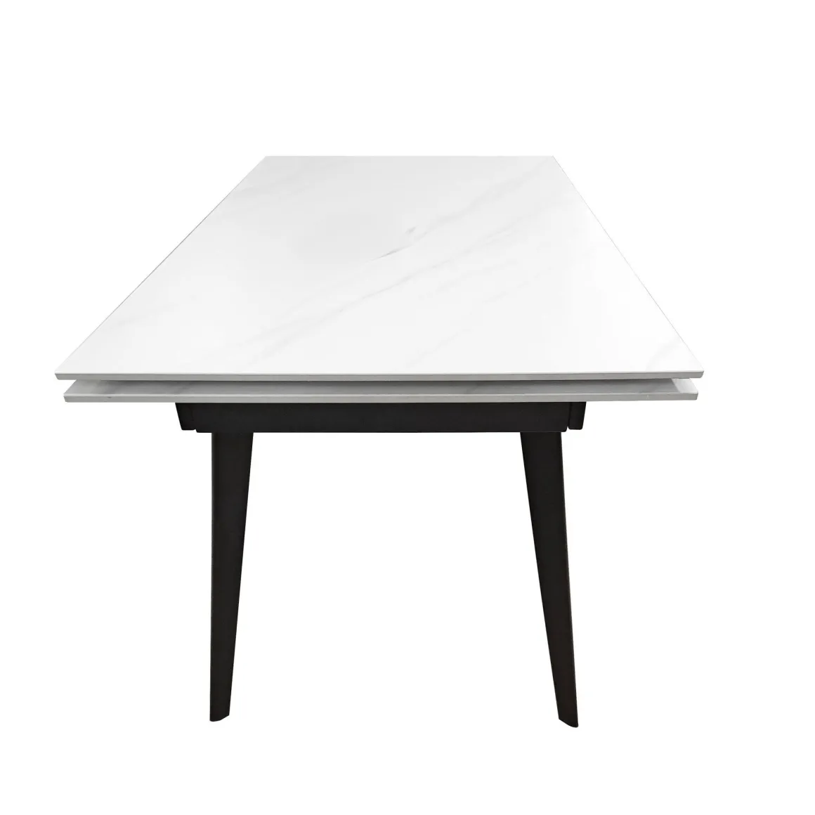 TAVOLO CM 140X80 ALL. METALLO NERO E VETRO EFFETTO MARMO: vendita online TAVOLO CM 140X80 ALL. METALLO NERO E VETRO EFFETTO MARMO in offerta