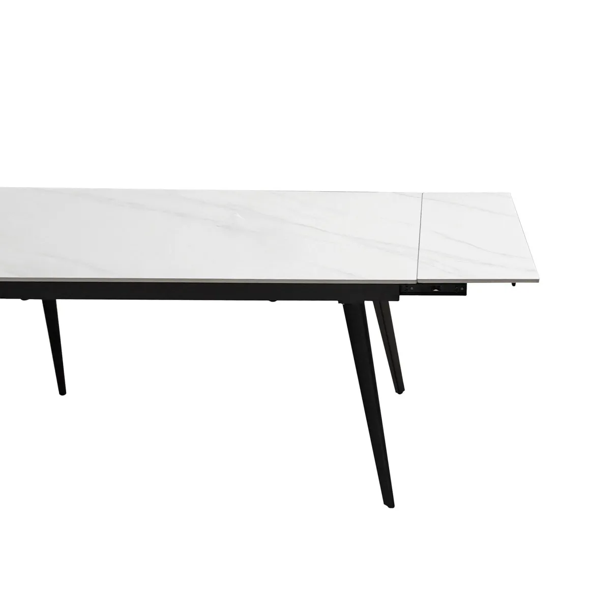 TAVOLO CM 140X80 ALL. METALLO NERO E VETRO EFFETTO MARMO: vendita online TAVOLO CM 140X80 ALL. METALLO NERO E VETRO EFFETTO MARMO in offerta