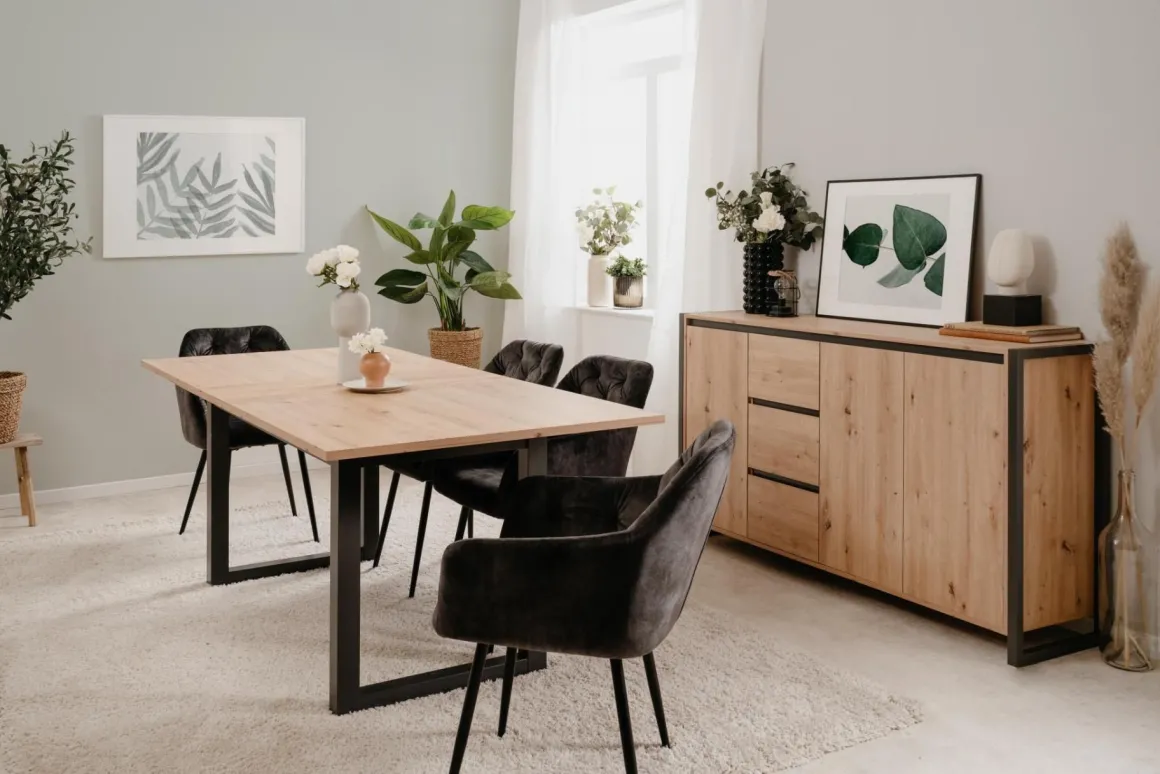 TAVOLO DENVER 50 ALL. 160X90 ANTRACITE E ROVERE ARTISAN: vendita online TAVOLO DENVER 50 ALL. 160X90 ANTRACITE E ROVERE ARTISAN in offerta