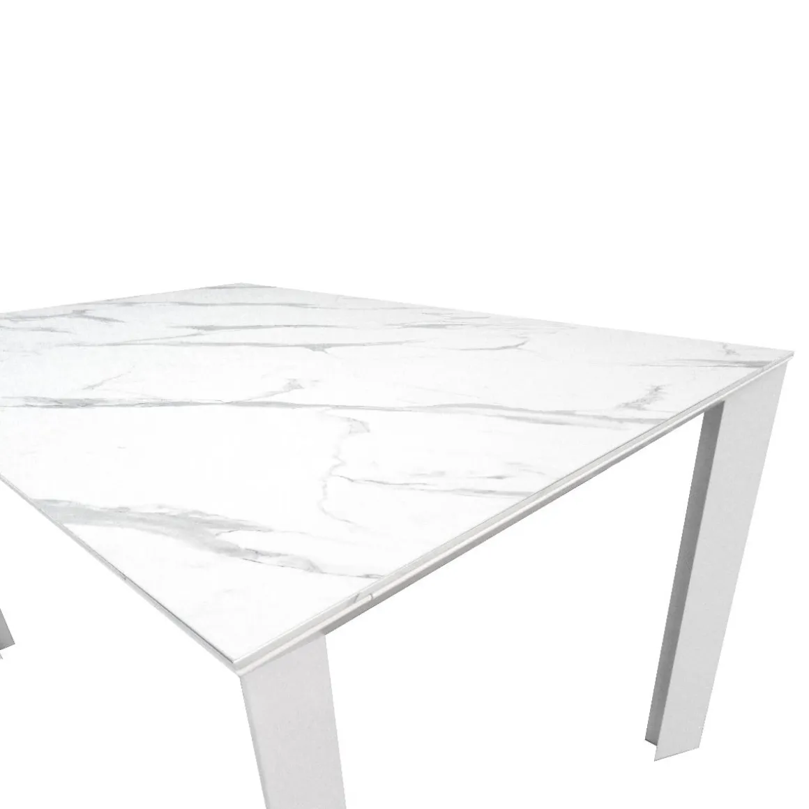 TAVOLO DIAMANTE ALL. 140X90 BIANCO OPACO E MARMO BIANCO : vendita online TAVOLO DIAMANTE ALL. 140X90 BIANCO OPACO E MARMO BIANCO in offerta