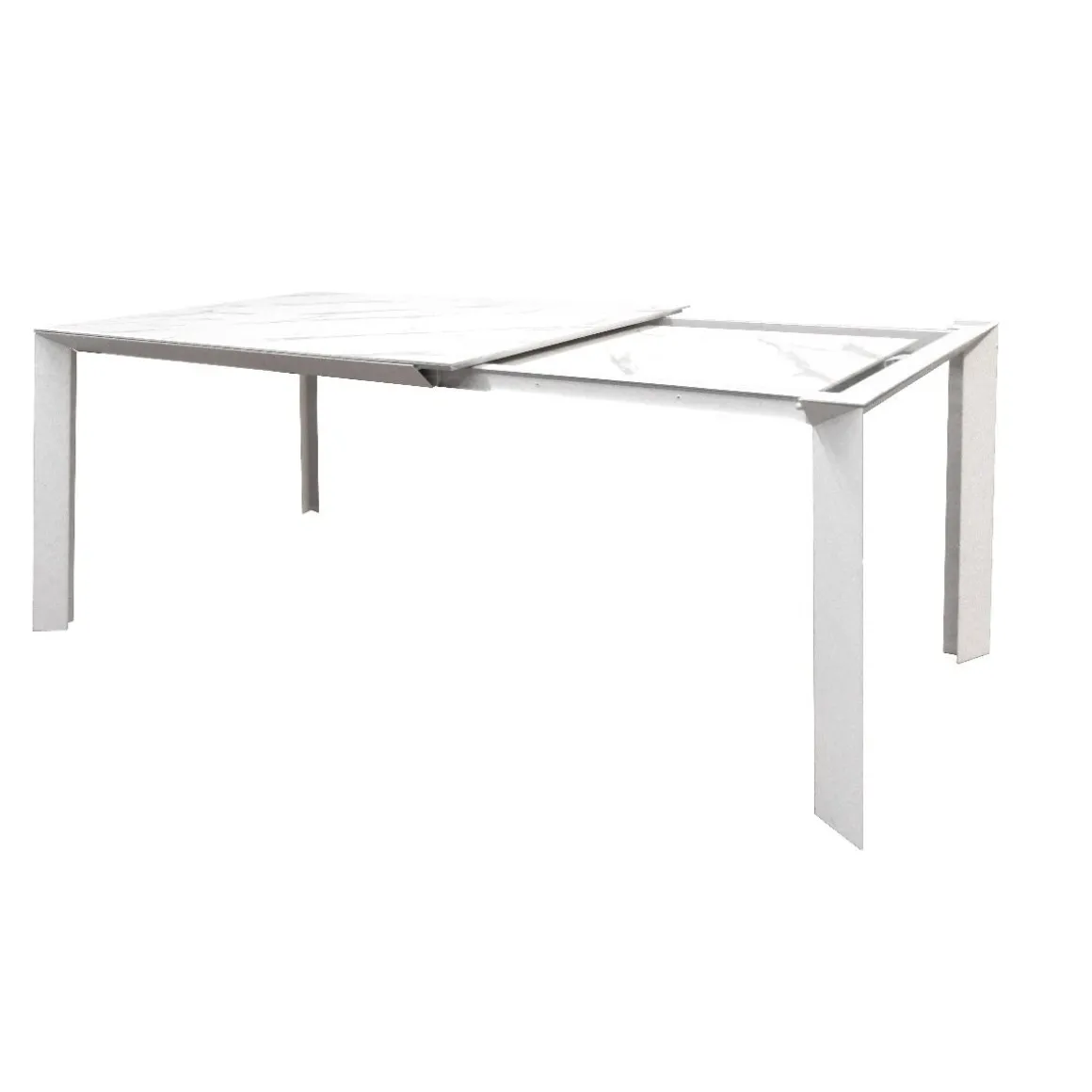 TAVOLO DIAMANTE ALL. 140X90 BIANCO OPACO E MARMO BIANCO : vendita online TAVOLO DIAMANTE ALL. 140X90 BIANCO OPACO E MARMO BIANCO in offerta