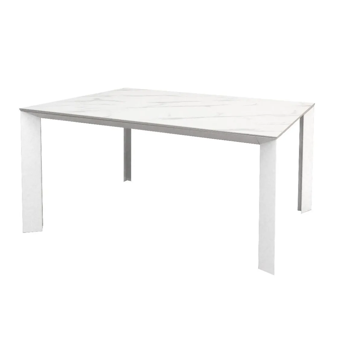TAVOLO DIAMANTE ALL. 140X90 BIANCO OPACO E MARMO BIANCO : vendita online TAVOLO DIAMANTE ALL. 140X90 BIANCO OPACO E MARMO BIANCO in offerta