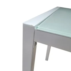 TAVOLO FISSO MOD. EMILY CM 110X70 BIANCO E VETRO TEMPERATO: vendita online TAVOLO FISSO MOD. EMILY CM 110X70 BIANCO E VETRO TEMPERATO in offerta