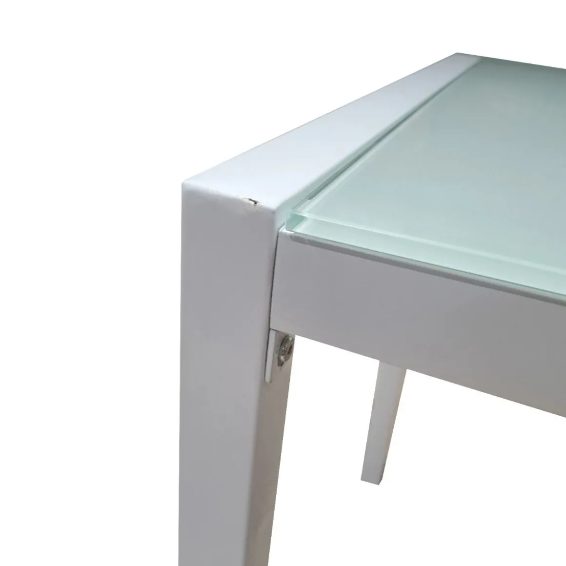 TAVOLO FISSO MOD. EMILY CM 110X70 BIANCO E VETRO TEMPERATO: vendita online TAVOLO FISSO MOD. EMILY CM 110X70 BIANCO E VETRO TEMPERATO in offerta