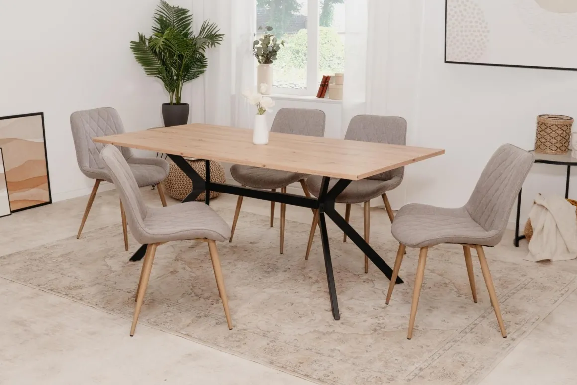 TAVOLO FISSO MOD. ONEX CM 180X90 ARTISAN OAK E NERO: vendita online TAVOLO FISSO MOD. ONEX CM 180X90 ARTISAN OAK E NERO in offerta