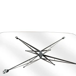 TAVOLO FISSO MOD. SIMONE CM 180X90 METALLO NERO E PIANO IN VETRO: vendita online TAVOLO FISSO MOD. SIMONE CM 180X90 METALLO NERO E PIANO IN VETRO in offerta
