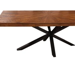 TAVOLO FISSO 200X100 LEGNO DI MANGO NOCE E NERO : vendita online TAVOLO FISSO 200X100 LEGNO DI MANGO NOCE E NERO in offerta