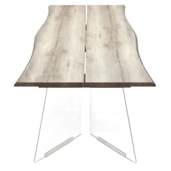 TAVOLO FISSO 180X90 ROVERE E VETRO TEMPERATO: vendita online TAVOLO FISSO 180X90 ROVERE E VETRO TEMPERATO in offerta