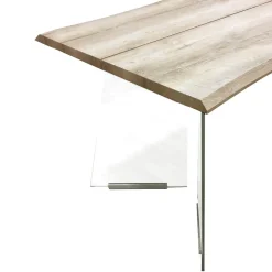 TAVOLO FISSO 180X90 ROVERE E VETRO TEMPERATO: vendita online TAVOLO FISSO 180X90 ROVERE E VETRO TEMPERATO in offerta