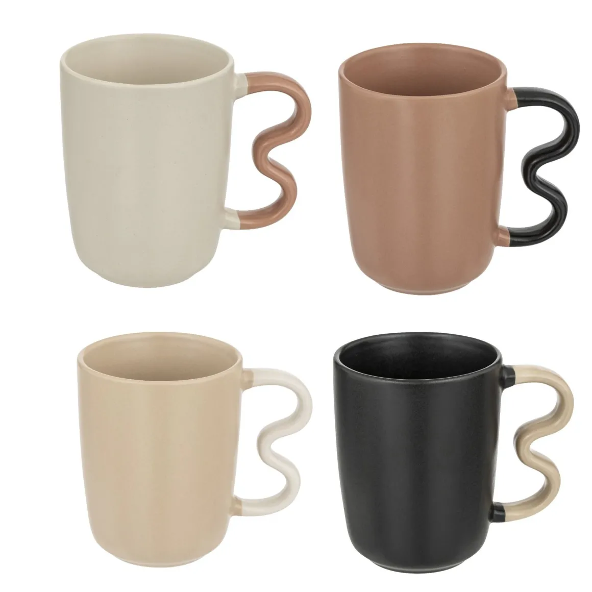 TAZZA MUG WAVY BLISS 350ML IN CERAMICA 11,5X8CM H 10,5CM BICOLORE ASS.