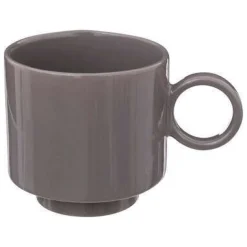 TAZZA CON MANICO IN GRES LINEA RETRO 38CL GRIGIA