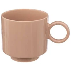 TAZZA CON MANICO IN GRES LINEA RETRO 38CL ROSA CHIARO