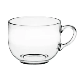 TAZZA CON MANICO IN VETRO LINEA BREAKFAST 70CL TRASPARENTE