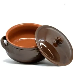 TEGAME 2 MANICI LINEA BRUNA IN TERRACOTTA DIAM. 20CM