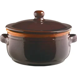 TEGAME 2 MANICI LINEA BRUNA IN TERRACOTTA DIAM. 35CM